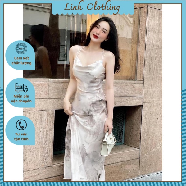 VÁY LỤA CỔ ĐỔ DÂY SAU