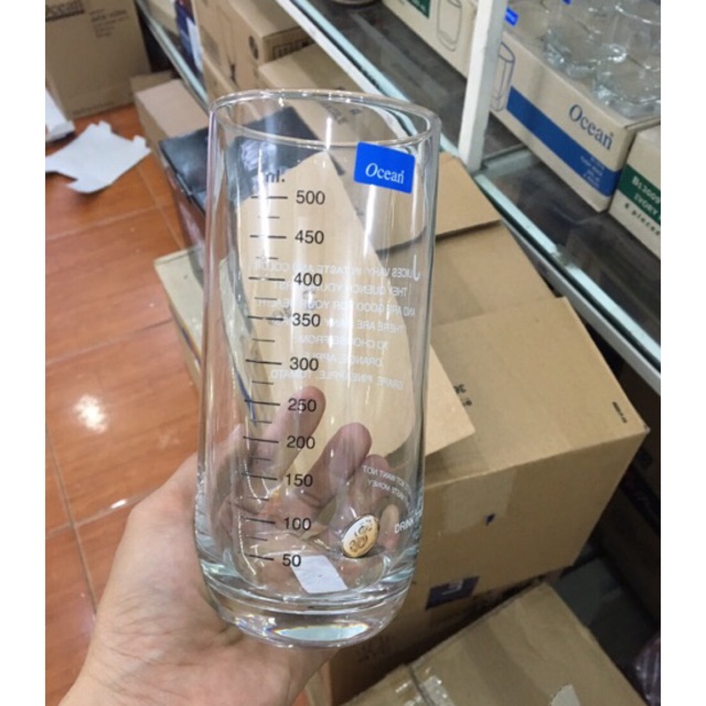 Cốc thủy tinh chia vạch ocean 650ml Thái Lan cao cấp