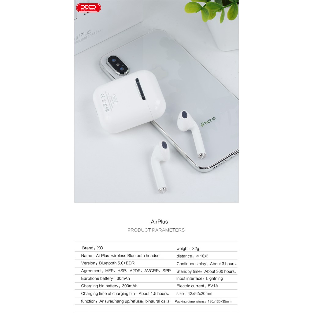 Tai nghe XO - airplus bluetooth