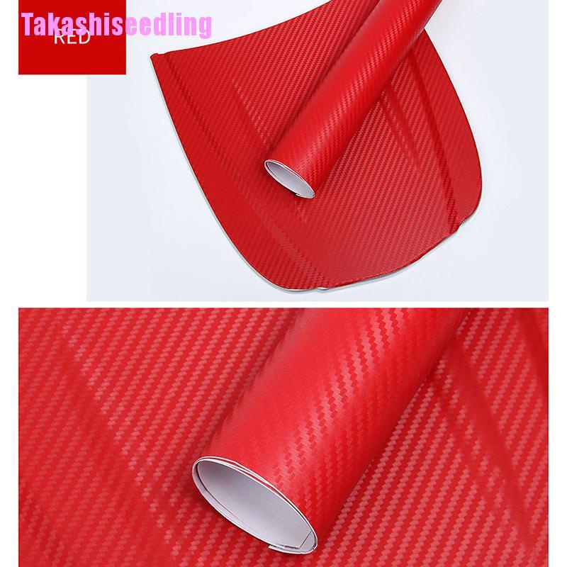 ❤Takashiseedling❤ 3D Carbon Fiber Vinyl Car Wrap Sheet Roll Film Sticker Decal 127x30cm