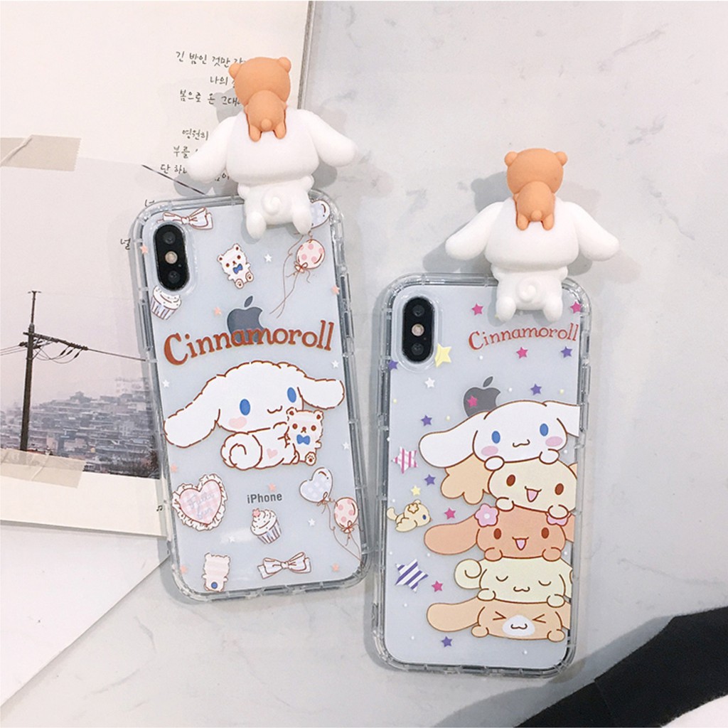 [ IPHONE ] Ốp Lưng Silicon Chống Sốc Cinnamoroll ( Kèm Hình Thú ) - I066