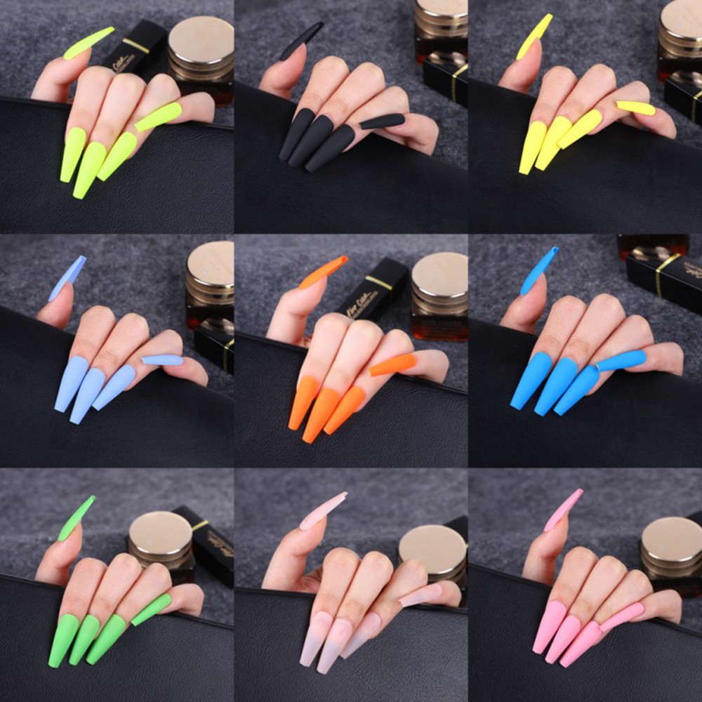 [Hàng mới về] 24 Móng tay giả thời trang cho nữ kèm phụ kiện