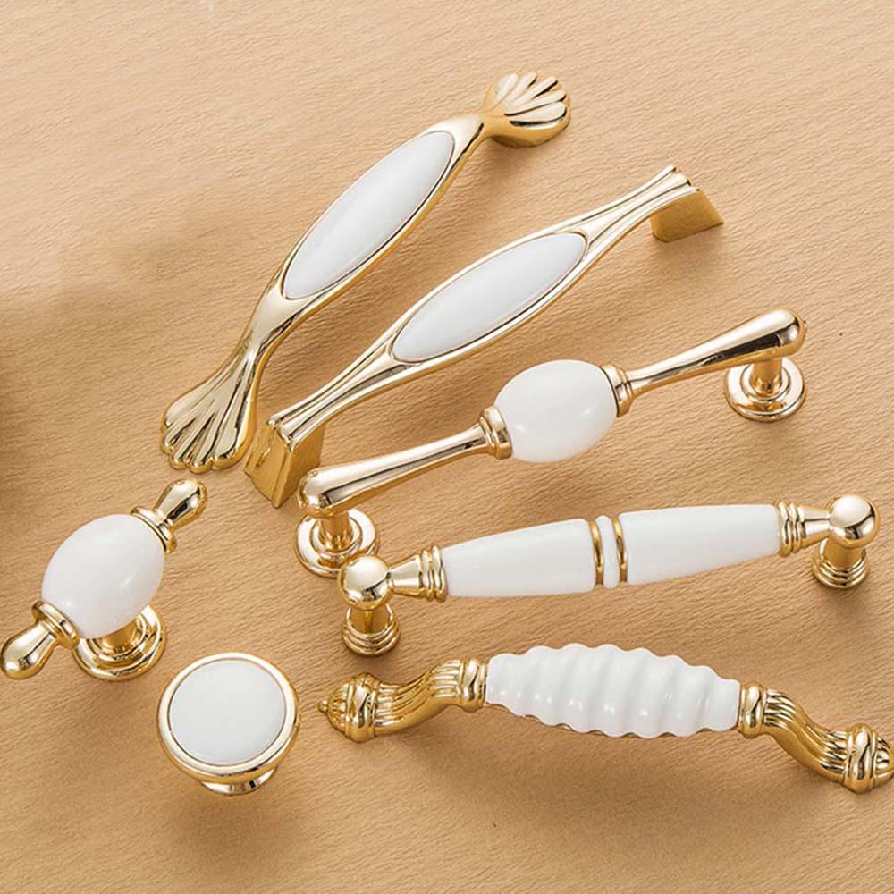 Tay Nắm Cửa Tủ Bằng Gốm Sứ Kèm Ốc Vít Phong Cách Châu Âu