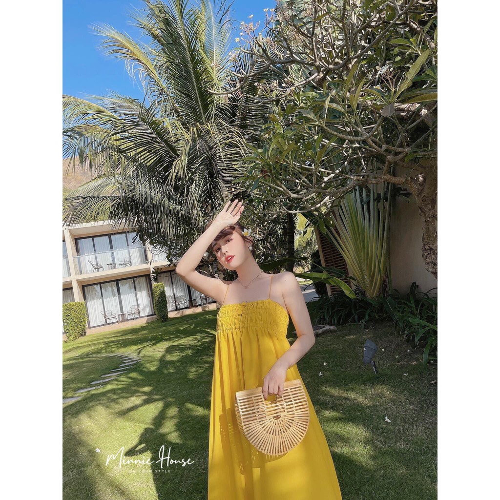 Đầm Maxi 2 Dây Chun Ngực Dáng Dài | BigBuy360 - bigbuy360.vn