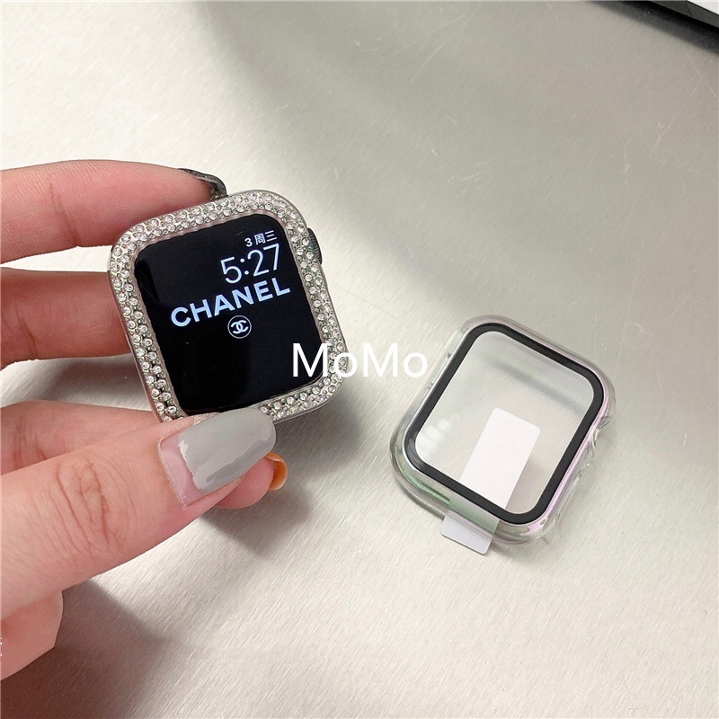 Ốp Bảo Vệ Đính Đá Cho Apple Watch Series 7 6 SE 5 4 45mm 41 40mm 44mm