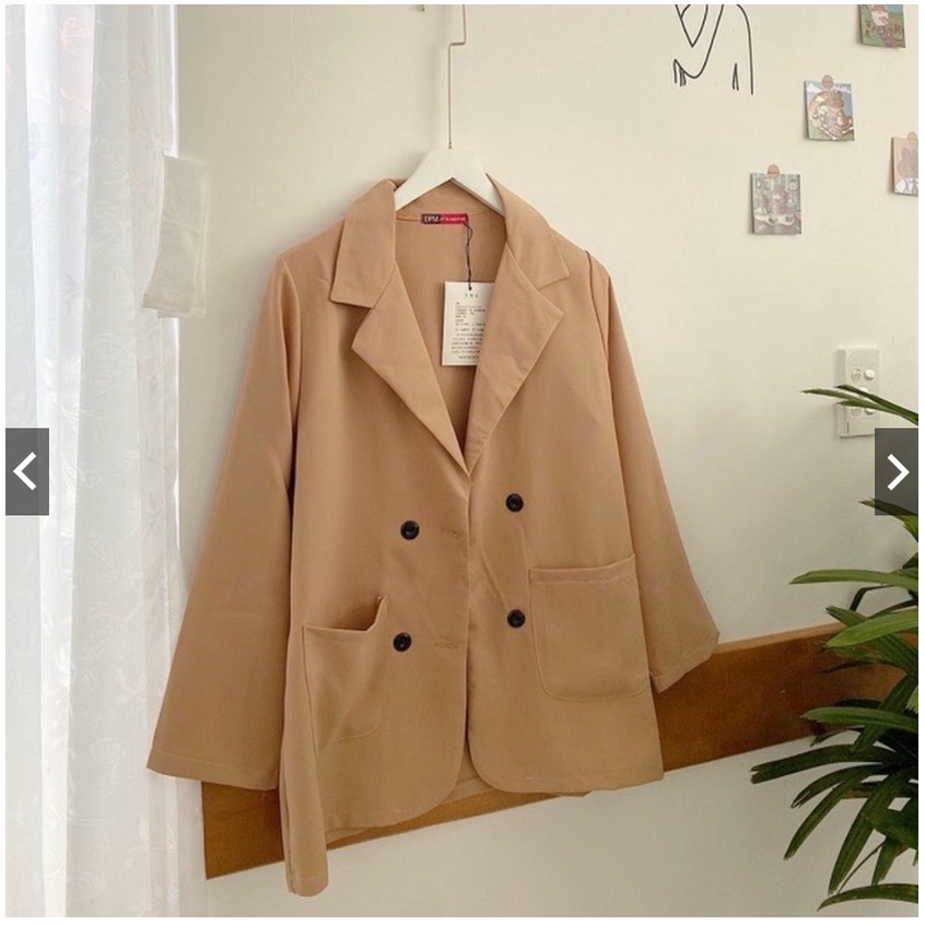 Áo khoác áo Vest nữ 4 khuy 2 túi dán cá tính mẫu mới