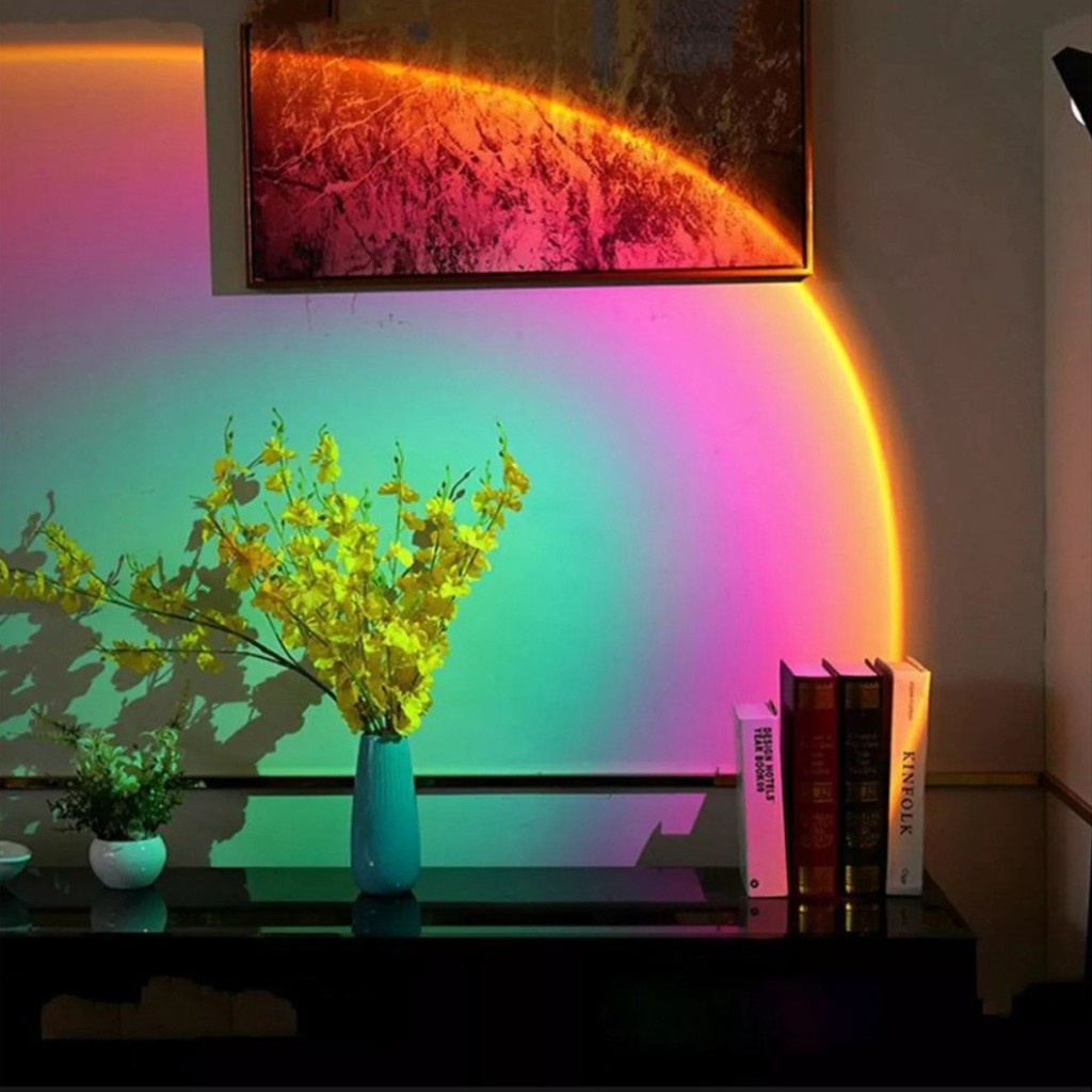 Đèn hoàng hôn 𝗦𝗜𝗘̂𝗨 𝗛𝗢́𝗧 𝗧𝗜𝗞𝗧𝗢𝗞 có mika chuyển đổi 4 màu,đèn led trang trí chụp ảnh , video livestream rất đẹp -dc4581