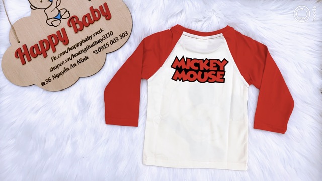 Áo cotton dài tay Zara mickey đỏ 1-5Y (có ảnh thật)