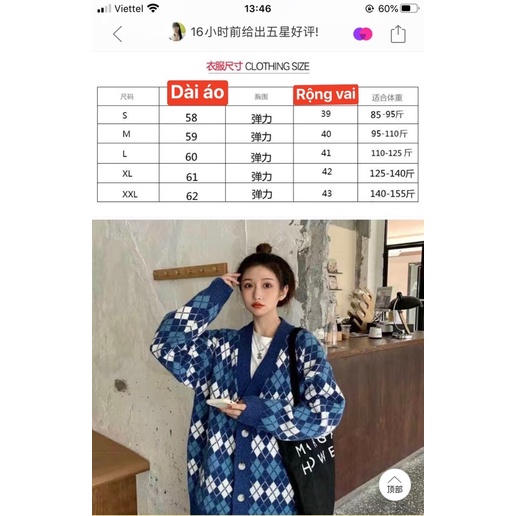 Áo cardigan Chất Len hoạ tiết . Hàng quảng châu  mềm From rộng Loại 1 caro sọc ulzzang /đen hồng xanh. | BigBuy360 - bigbuy360.vn