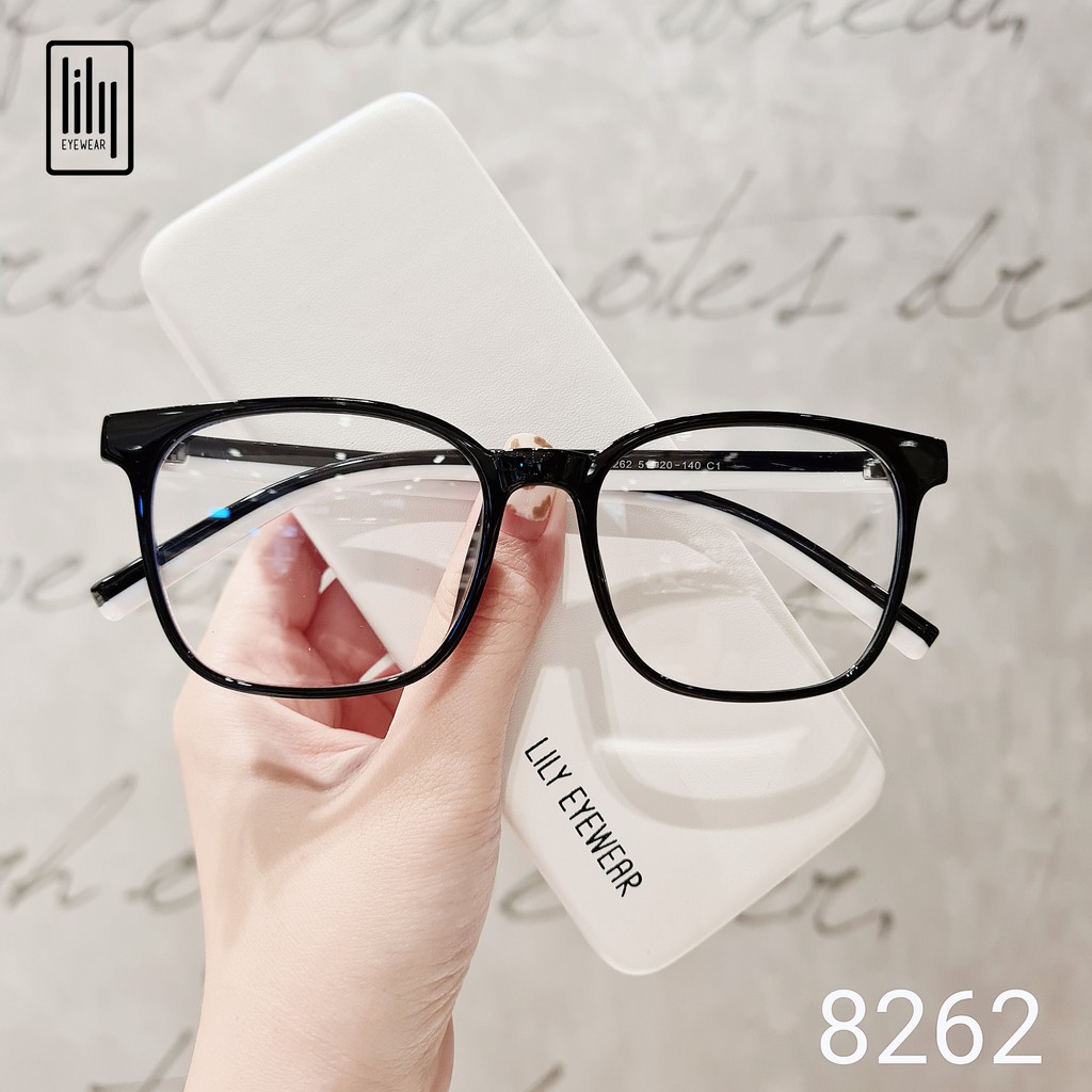 Kính mắt nam nữ Lilyeyewear mắt vuông to chất liệu nhựa dày dặn chắc chắn thời trang 8262 | BigBuy360 - bigbuy360.vn