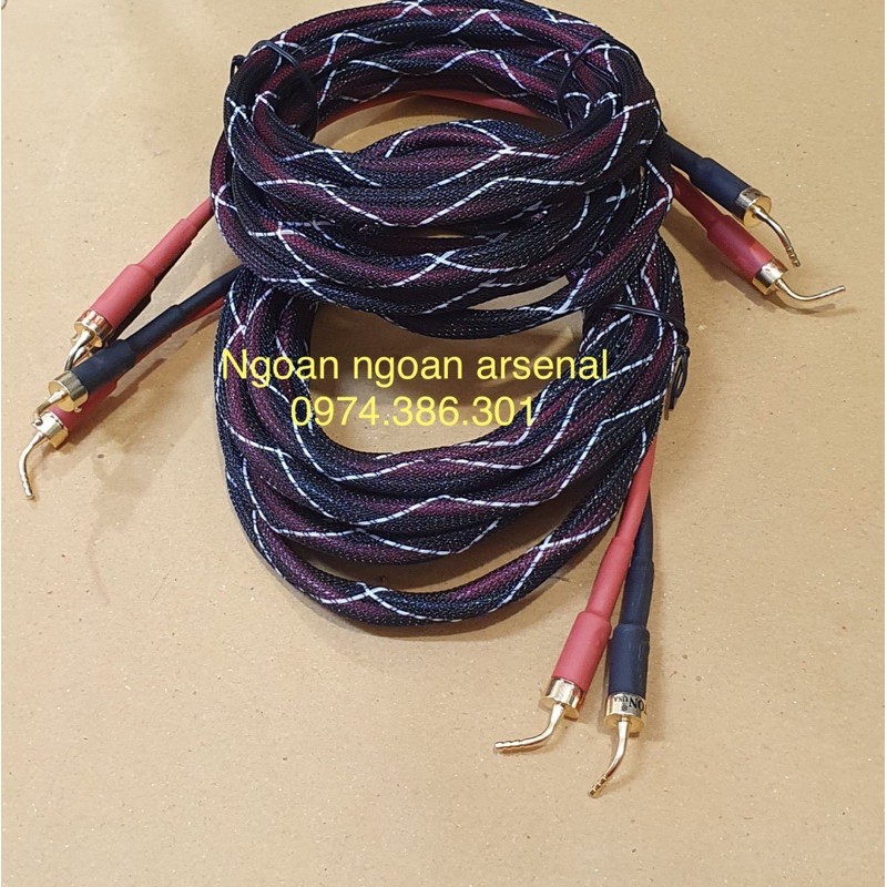 cặp dây loa lõi đồng chuẩn đã diy hoàn thiện 8 mỏ chim cứng