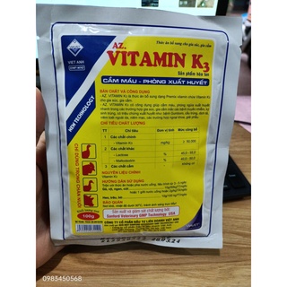 Cầm máu, phòng xuất huyết vitamin k3 . vitamin k dạng hòa tan dùng trọng cầu trùng, gumboro, dịch tả, viêm ...