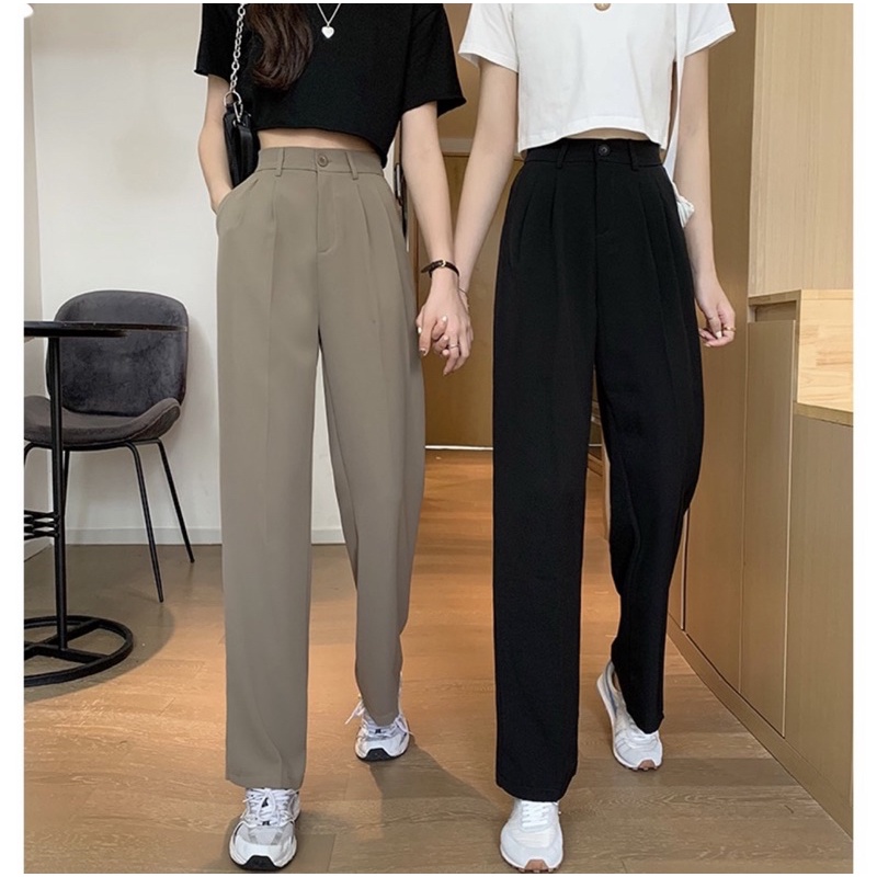 Quần baggy tây nữ suông dài ống đứng rộng cao cấp - Order taobao quảng châu