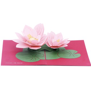 Thiệp nổi 3D Pop-up Hoa Sen - Paper Art Gift - PNP112