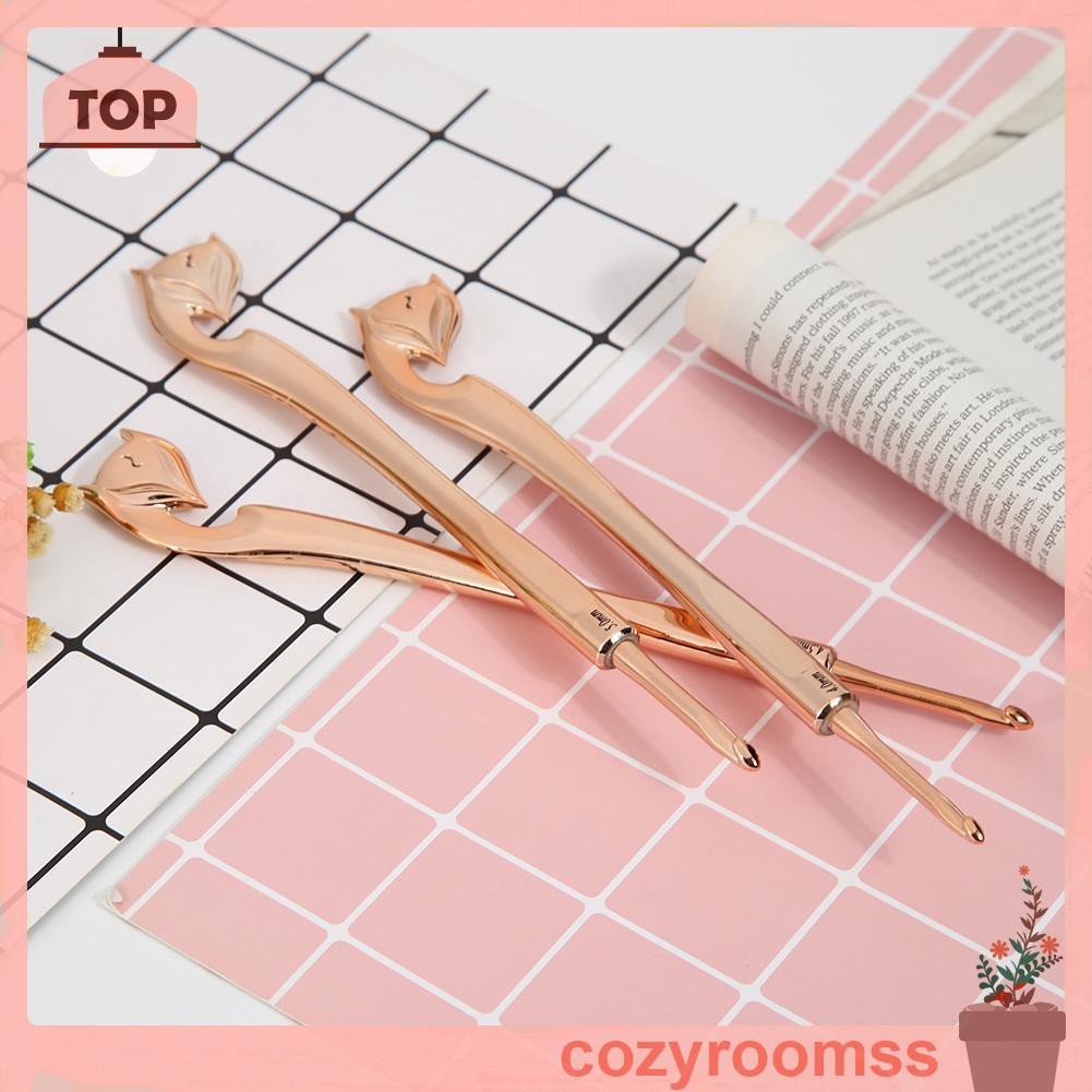 Set 8 Kim Móc Len Hình Cáo Màu Vàng Diy