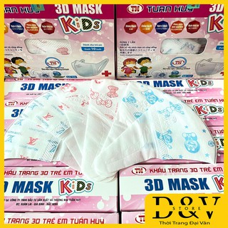 Khẩu trang 3D Mask trẻ em hộp 50 cái kháng khuẩn, có tem niêm phong, đạt tiêu chuẩn ISO và kiểm định Bộ Y Tế
