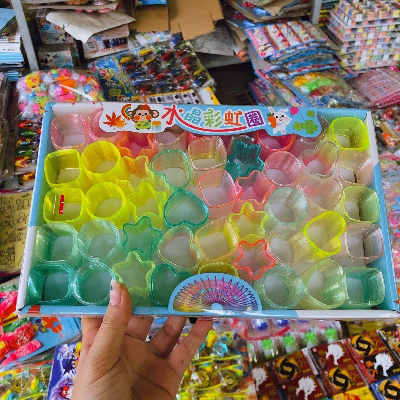 Sỉ hộp 45 chiếc lò xo hình học loại bé có nhũ đẹp mắt