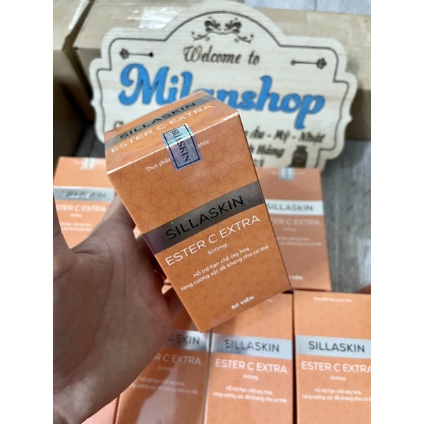 ✅ Sillaskin Vitamin C Ester C Extra 500mg sáng da mờ nám