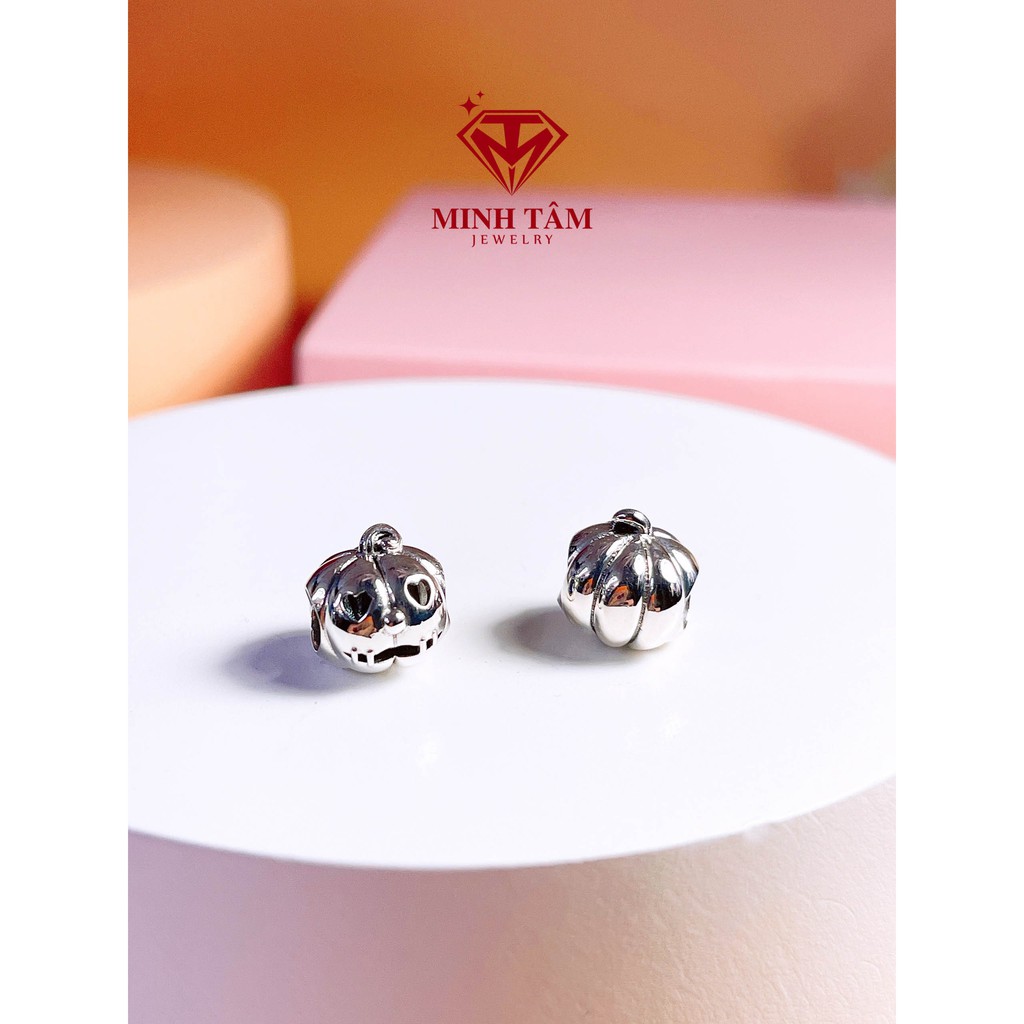 Charm bạc quả bí ngô Halloween,Charm Pan bạc hình quả bí ngô bạc 925-Minh Tâm Jewelry