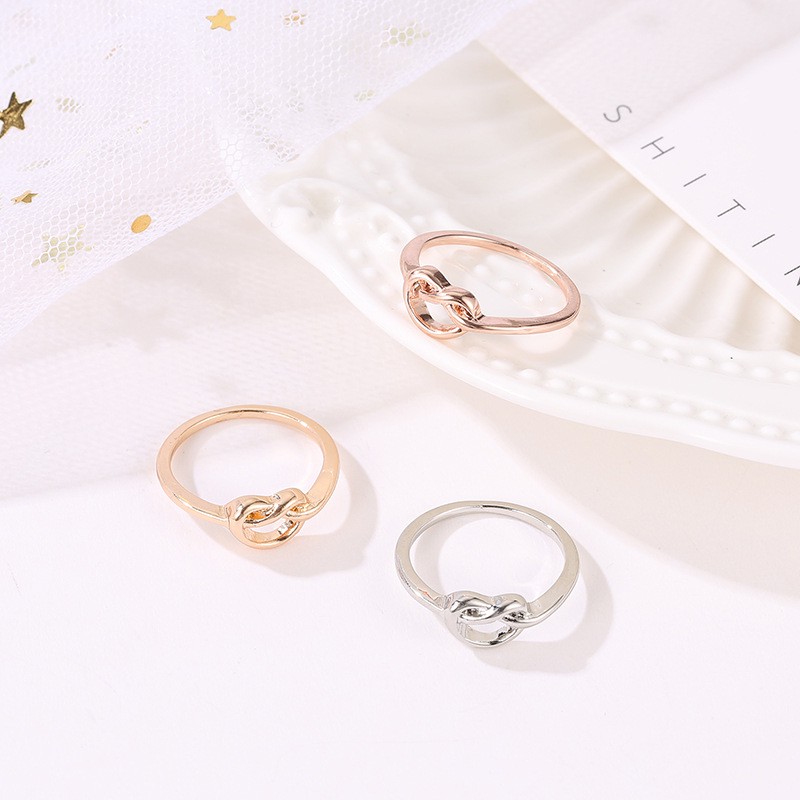 Cute Rose Gold Button Design Ring
