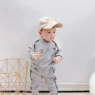 Bộ Quần Áo Nỉ Thu Đông Dài Tay Cho Bé Trai Và Bé Gái Chất Liệu Da Cá Cho Bé 8 Đến 22kg THAOBE KIDS