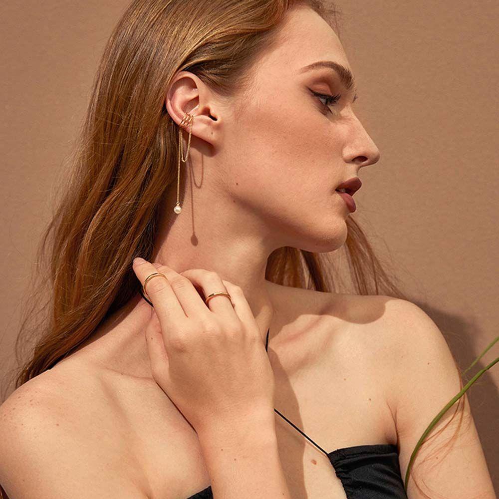 Khuyên Tai Dạng Kẹp Bằng Đồng Phong Cách Hàn Quốc Thanh Lịch Cho Nữ