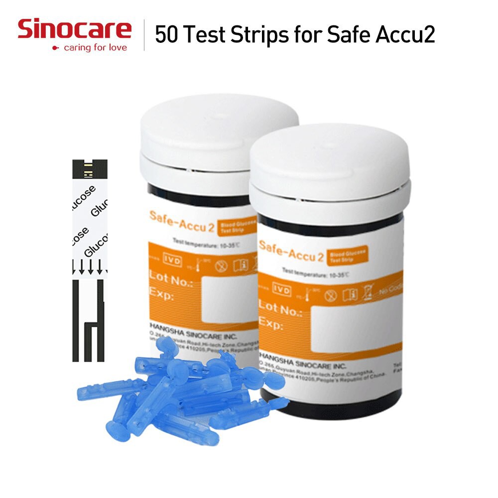 Máy Đo Đường Huyết Safe Accu 2 Chính Hãng Sinocare Tặng Kèm 50 Que Và 50 Kim