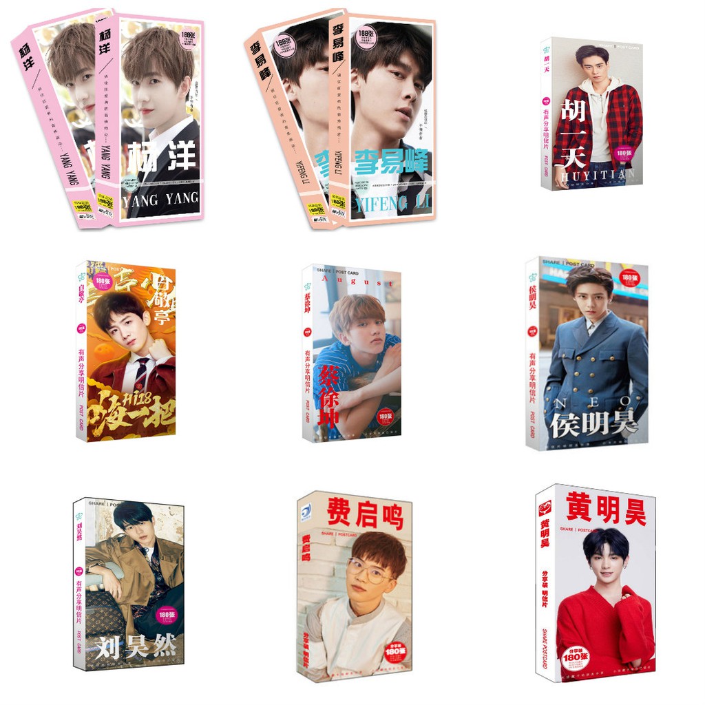 (10 Idol Nam Trung) Postcard Dương Dương lý dịch phong thái từ khôn bạch kính đình hầu minh hạo