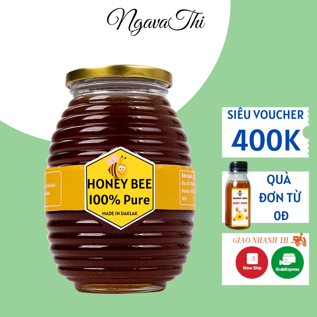 Mật Ong Nguyên Chất NGAVATHI SHOP Chính Gốc Tây Nguyên, Mật Ong Hoa Cà Phê Vàng Sánh 500ml