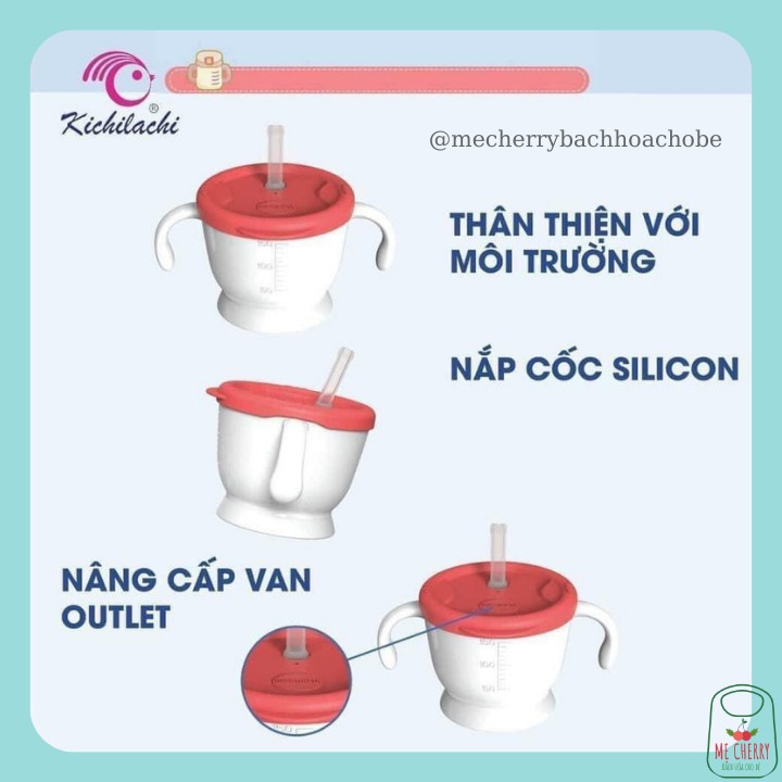 Cốc tập hút cho bé KICHI 150ml 3 giai đoạn cho bé từ 6 tháng