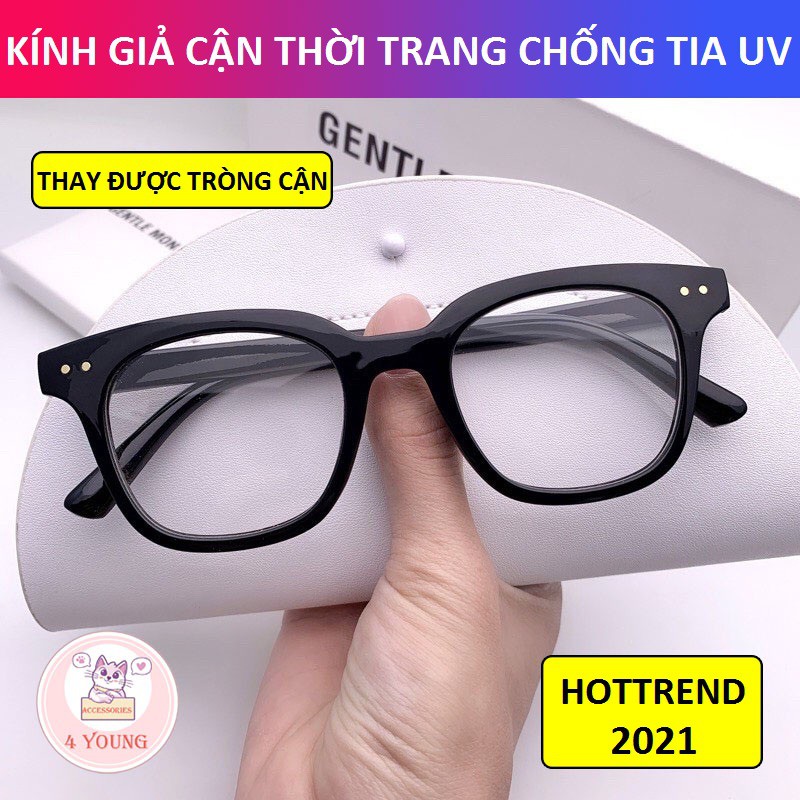 Kính giả cận Hottrend 2021 mắt kính không độ chống tia UV dành cho nam và nữ, kính mát Unisex 050