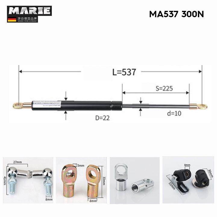 Tay thủy lực piston nâng đỡ Marie MA537 300N chịu tải 30kg
