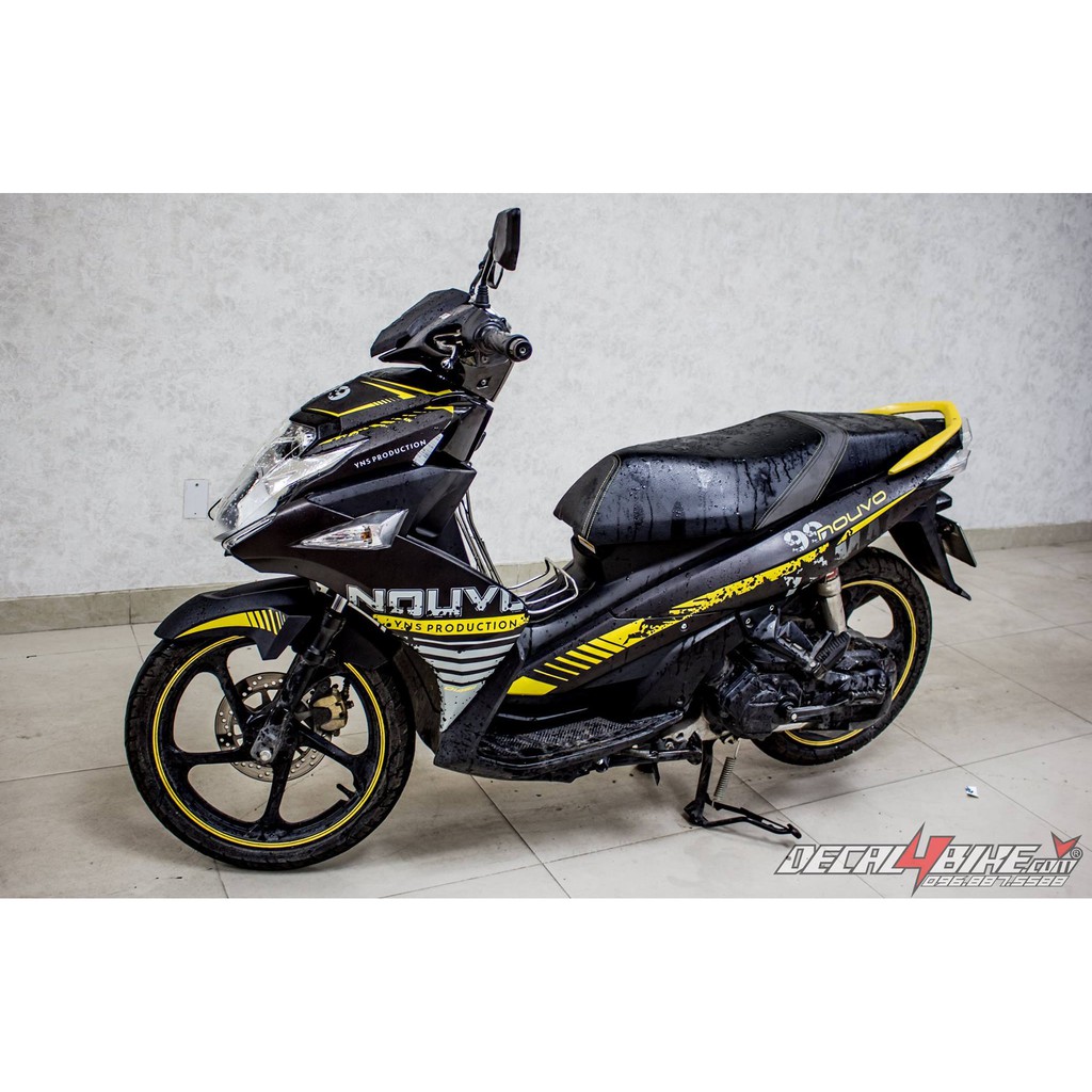 Tem trùm xe NOUVO 6 BLACK YELLOW MXKING