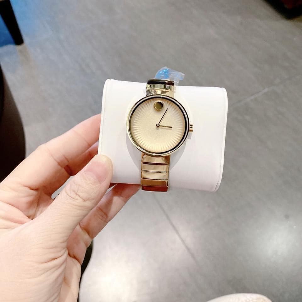 Đồng Hồ Nữ Movado Edge Yellow Gold Aluminum Dial Ladies 3680014