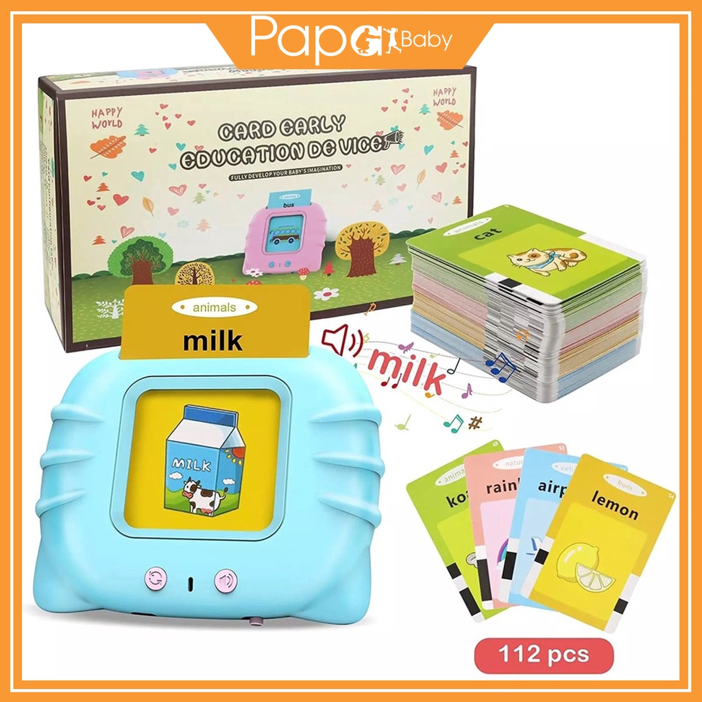 Máy đọc từ vựng tiếng anh, máy đọc 112 thẻ flashcard 224 từ vựng tiếng anh cơ bản giúp bé học tiếng anh