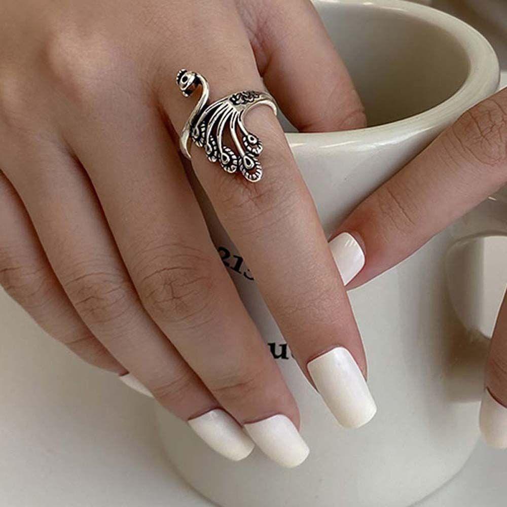 Nhẫn Hở Hình Rắn / Chim Công Cá Tính Thời Trang Cho Nữ