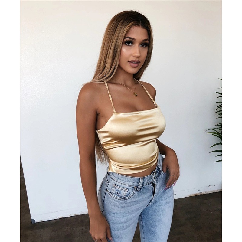 Áo Crop Top Không Tay Hở Lưng 5 Màu Trơn Thời Trang Dành Cho Nữ | BigBuy360 - bigbuy360.vn