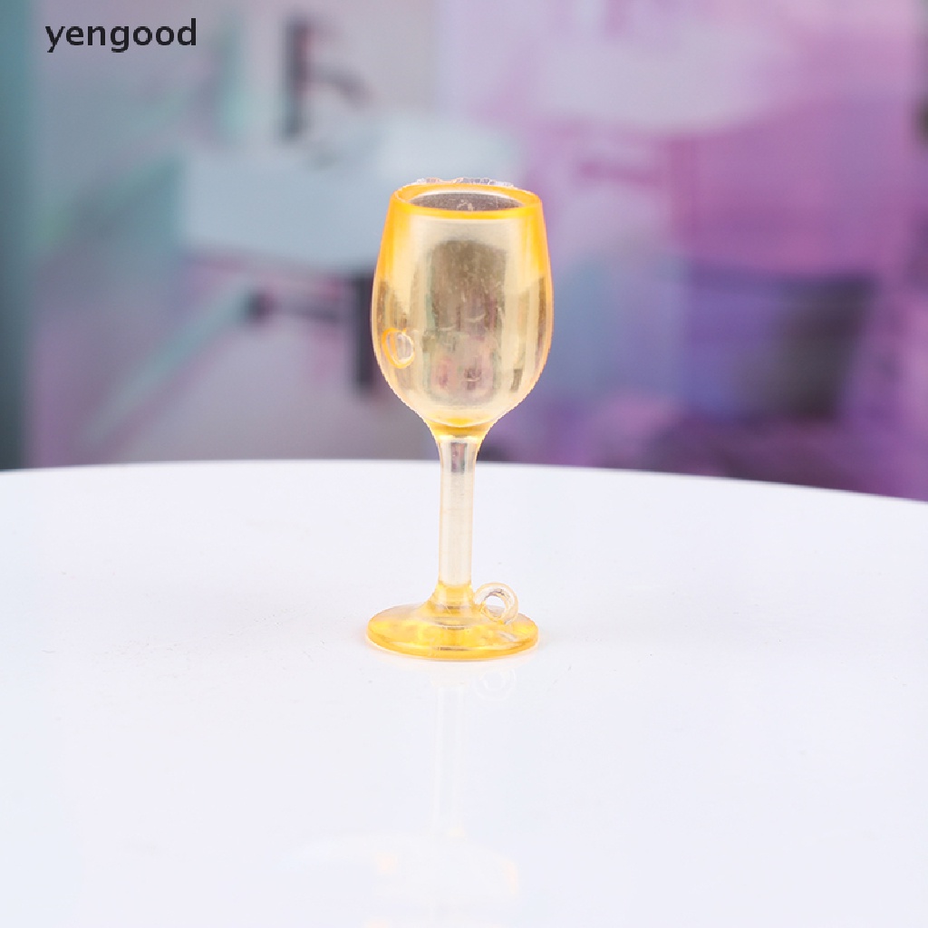 (ydWR) 5 Ly Thủy Tinh Uống Rượu Thu Nhỏ 1: 12 Đầy Màu Sắc Trang Trí Nhà Búp Bê Quán Bar