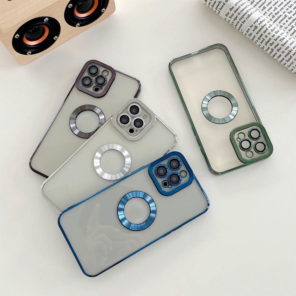 Ốp Lưng Hở Táo Viền Vuông Mạ Xi Cao Cấp Chống Ố Vàng 7 PLUS 8 PLUS X XS MAX 11 PRO MAX 12 PRO MAX 13 PRO MAX 14 PRO MAX