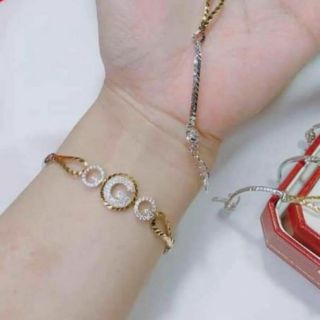 Lắc tay Bạc Ý xi hai màu