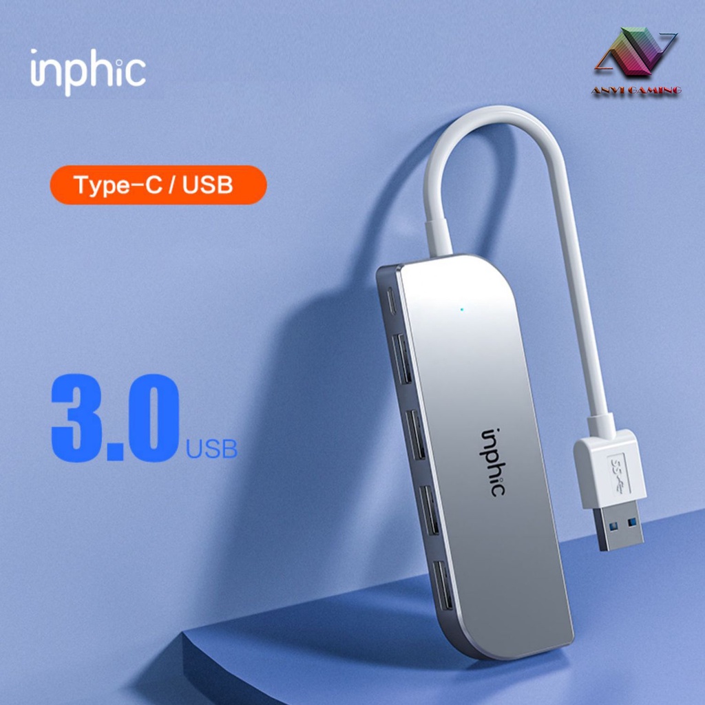 Hub USB 3.0 Năm Cổng INPHIC H6 Hỗ Trợ Tất Cả Các Dòng Máy Tính Để Mở Rộng Thêm Cổng USB - Chính Hãng