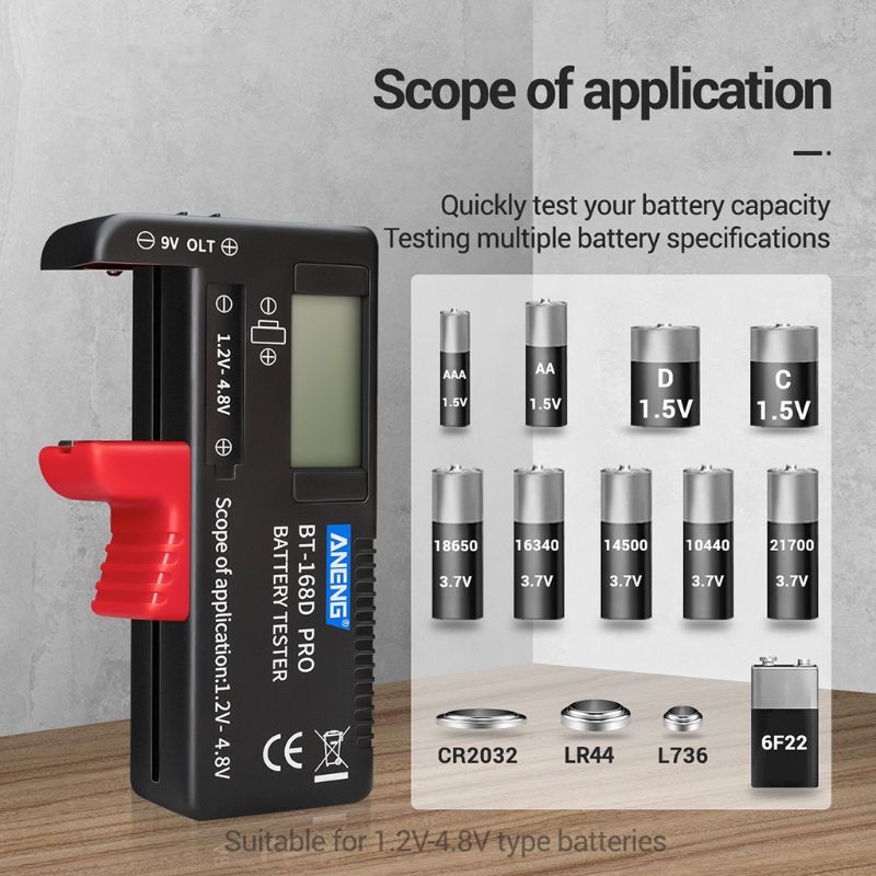 Máy Đo Dung Lượng Pin Bt168 Pro 9v 3.7v 1.5v Aa Aaa Cell C D 18650