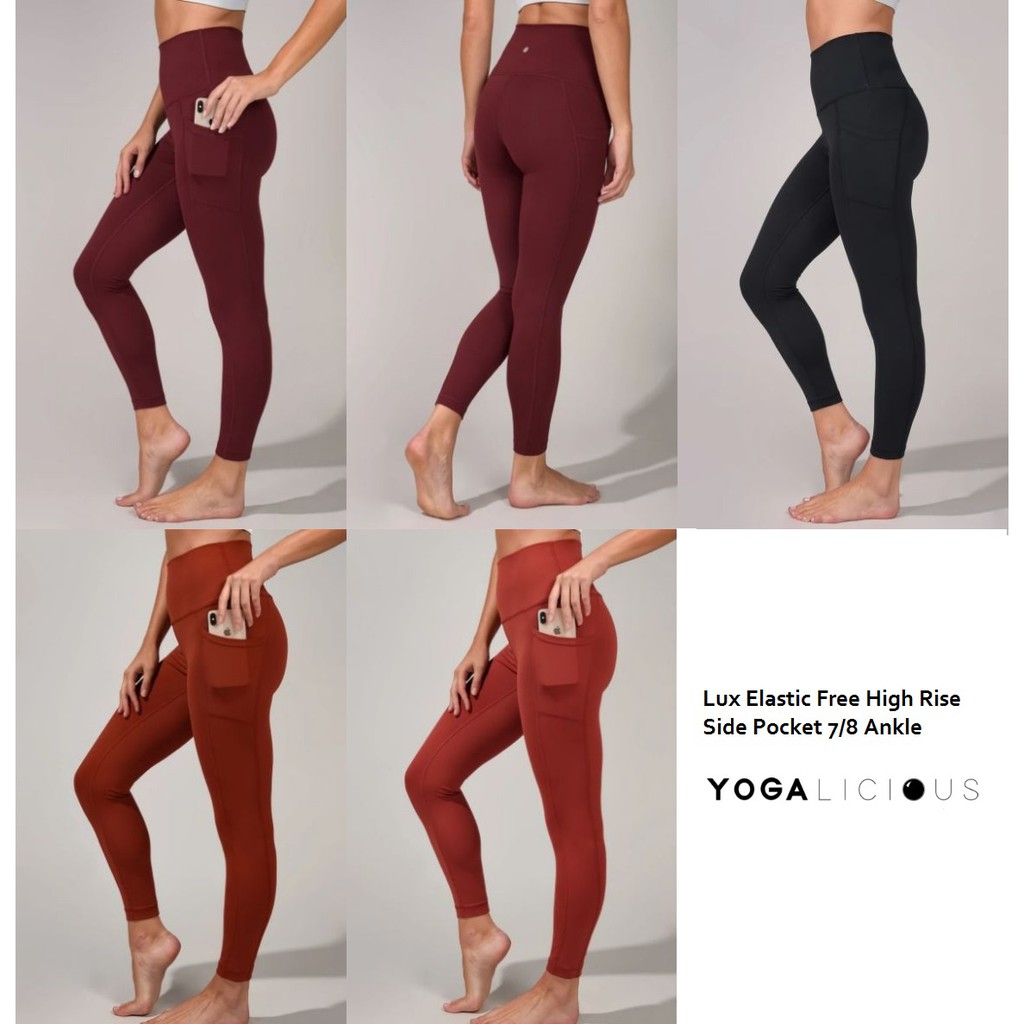 Quần legging tập gym yoga 7/8 Yogalicious túi hông lưng siêu cao dòng lux 2020