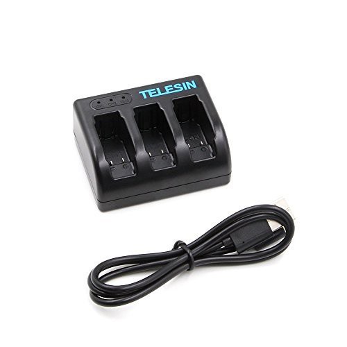 Telesin 3 Channel USB Battery Charger with USB Cable for GoPro Hero5