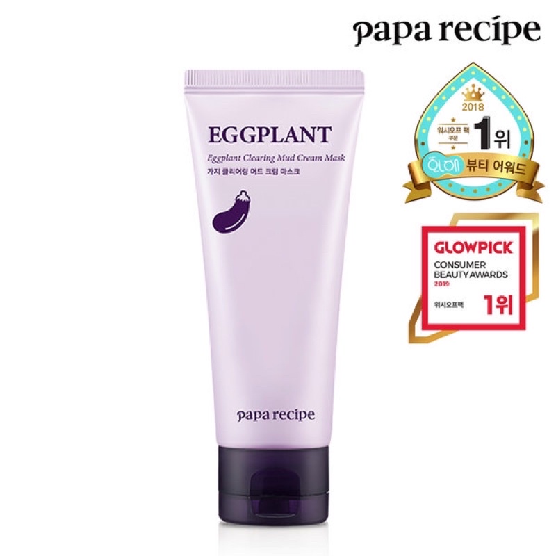 (Bill Sẵn) Mặt Nạ Bùn  Cà Tím PAPA RECIPE EGGPLANT CLEARING MUD CREAM MASK