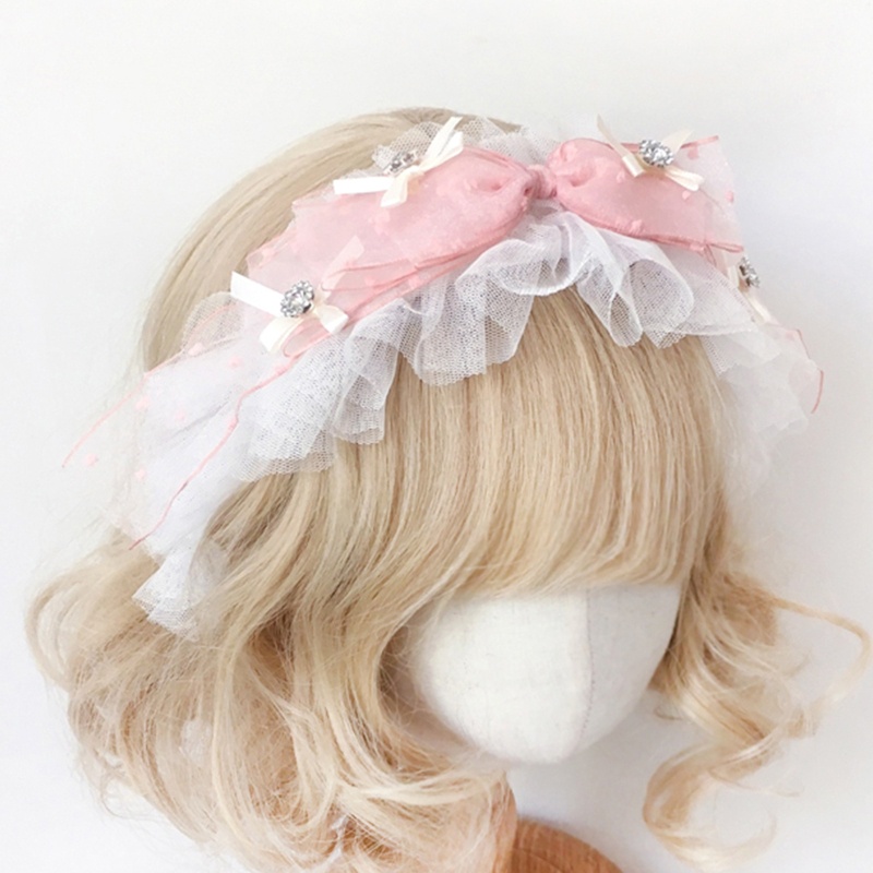 Băng Đô Ren Đính Nơ Hóa Trang Cô Hầu Gái Lolita