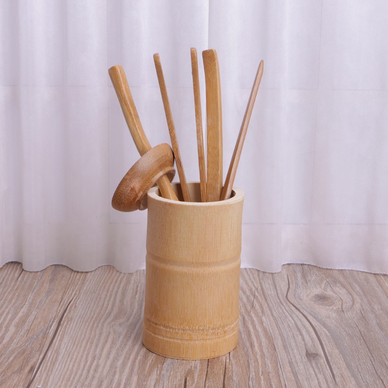 Set 6 Dụng Cụ Pha Trà Bằng Gỗ Sử Dụng Tiện Lợi