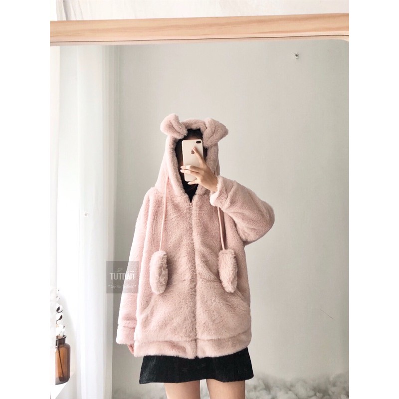 KHOÁC LÔNG MŨ TAI THỎ Tai cử động | BigBuy360 - bigbuy360.vn