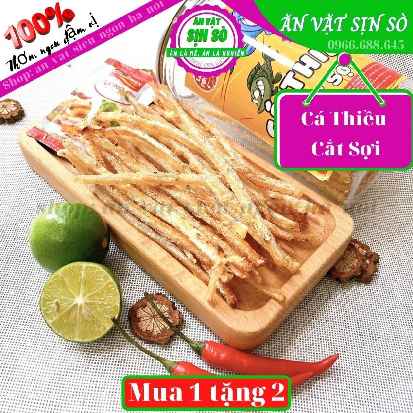 250gr Khô Cá Thiều Que, Cá Thiều Cắt sợi tẩm gia vị 200gr Tiệm đồ Ăn Vặt SỊN SÒ Thơm Ngon Đậm Vị
