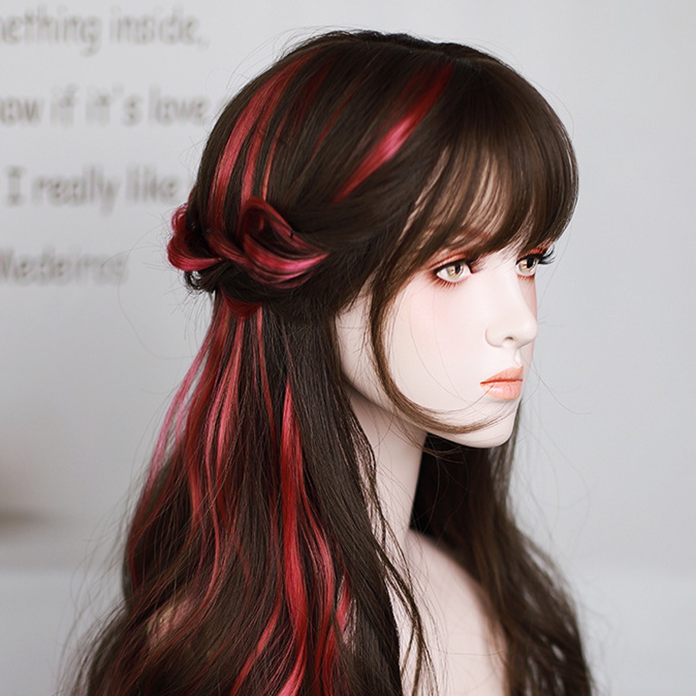 Tép tóc giả dài xoăn nhuộm màu cá tính thời trang dành cho nữ